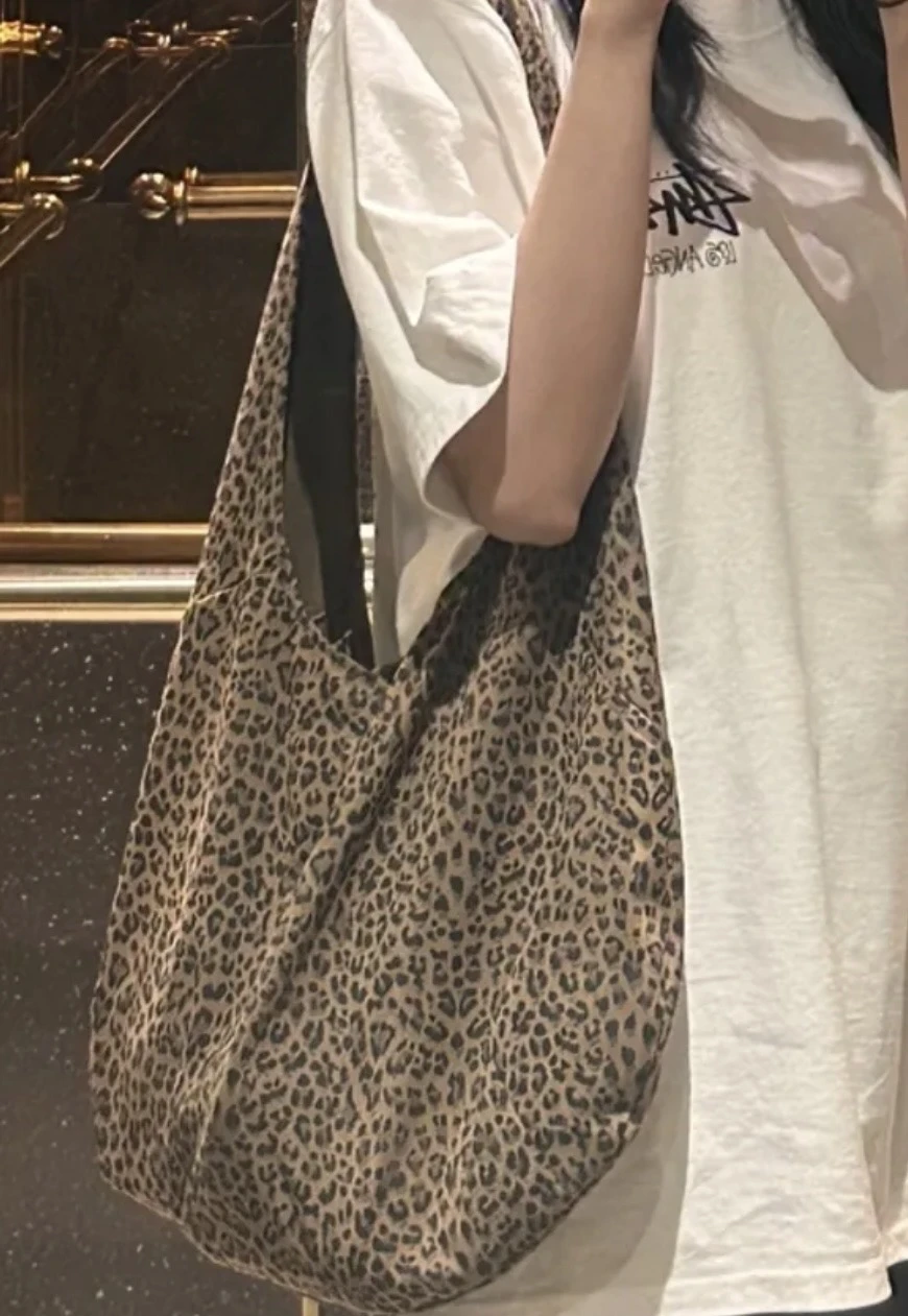 [預購] 韓國108POUND棉質豹紋印花肩背托特包 leo 代購