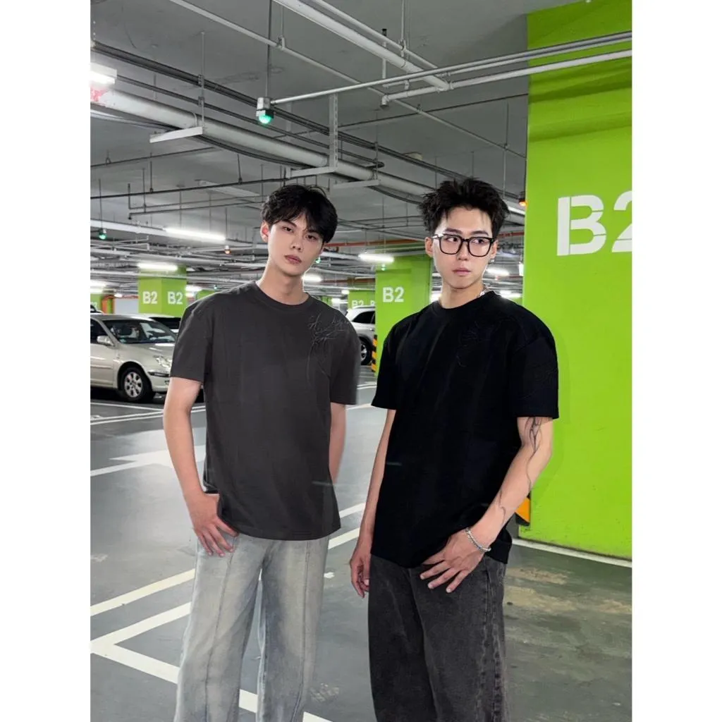 現貨秒出[longcool]自訂款雙砂純棉正肩大寬肩上衣