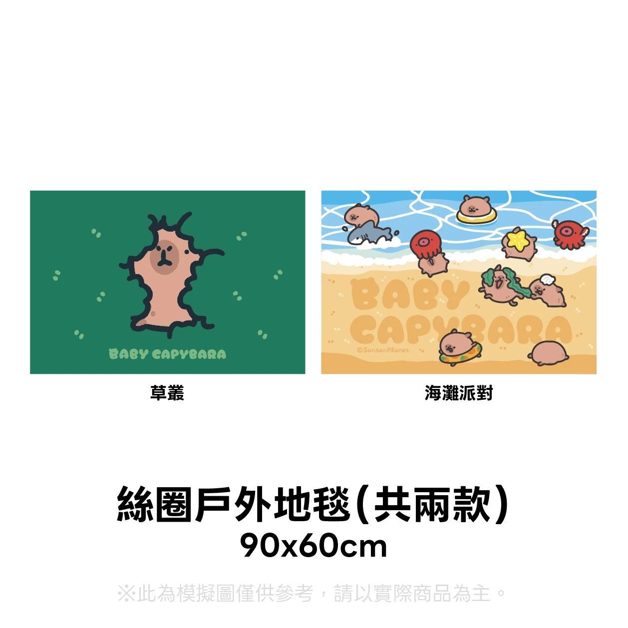 90x60cm戶外絲圈地毯（共兩款）