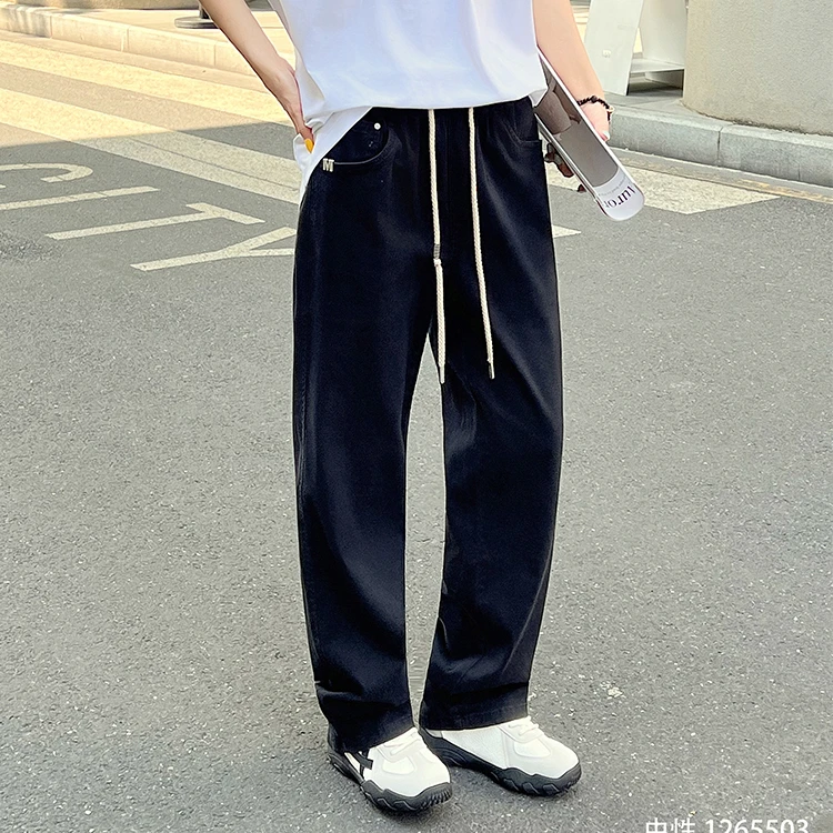 🔥率性黑魂！極簡寬版牛仔長褲🔥