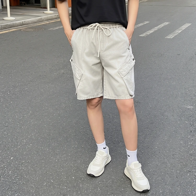 🔥 夏日透氣神作！100%純棉重磅水洗，斜角掀蓋抽繩工裝休閒短褲清爽引爆！