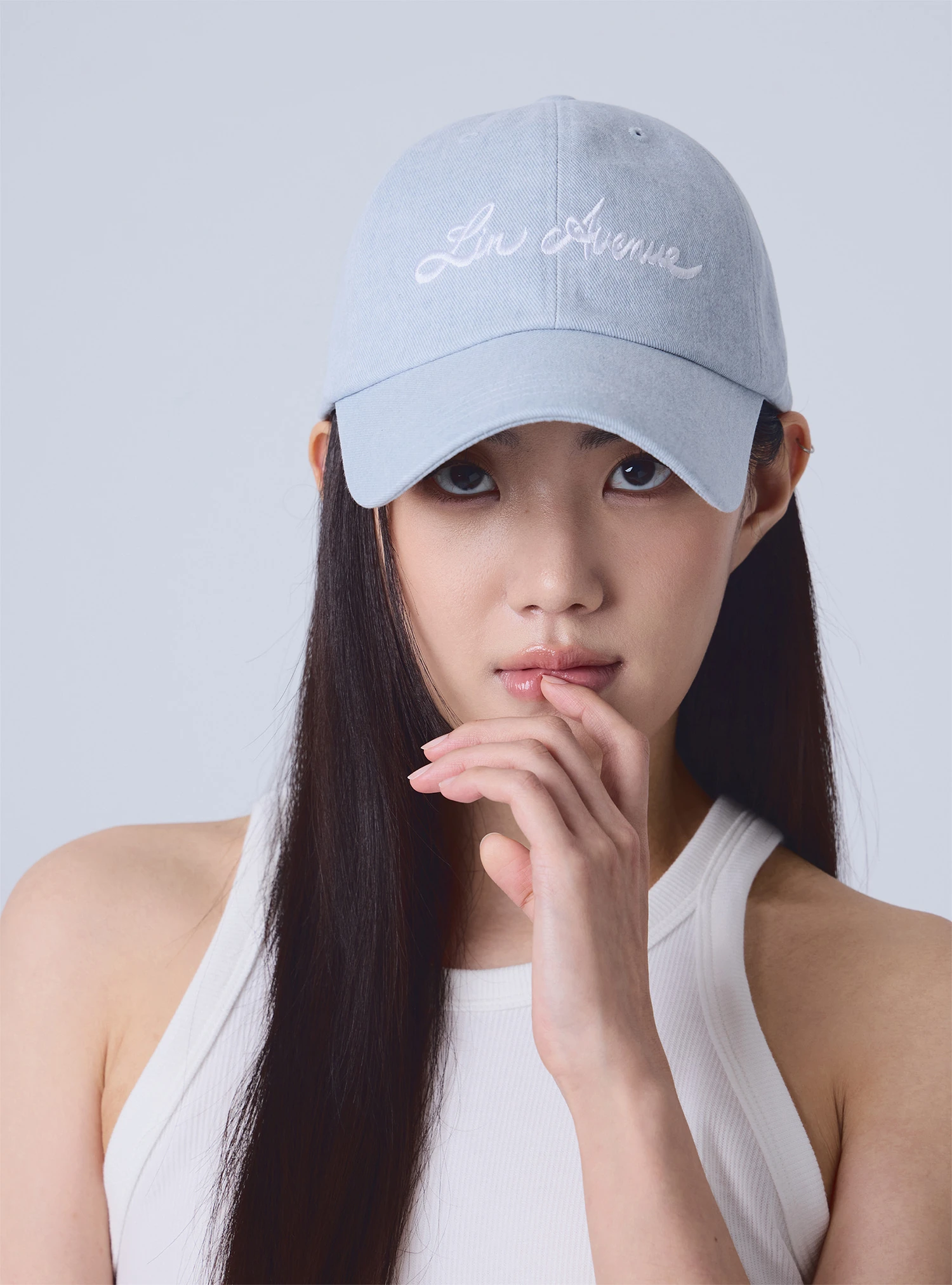 LINAVENUE-linavenue系列 Pigment 染色水洗棒球帽 Sky Blue