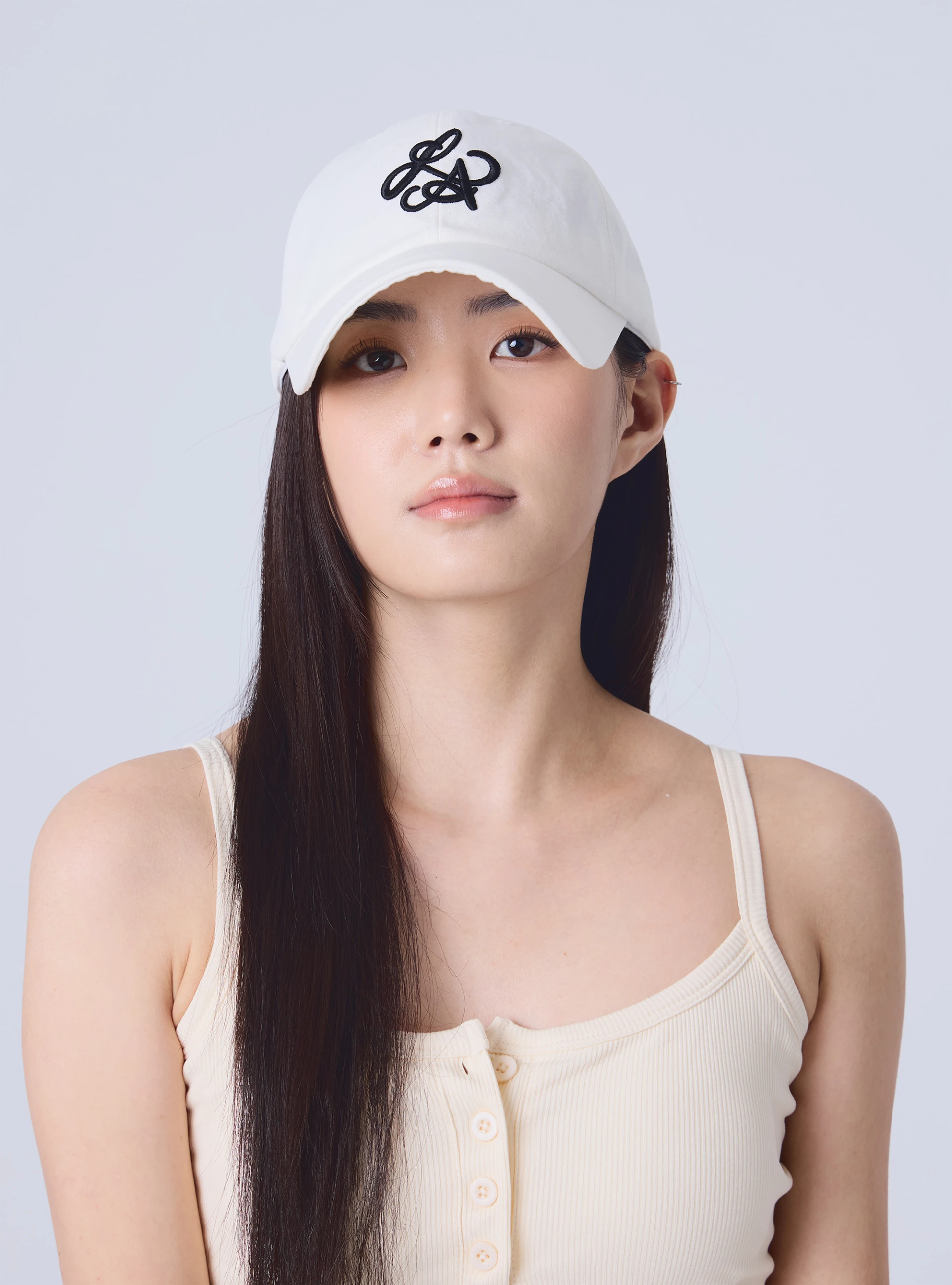 LINAVENUE LA 系列 刺繡棉質棒球帽 White