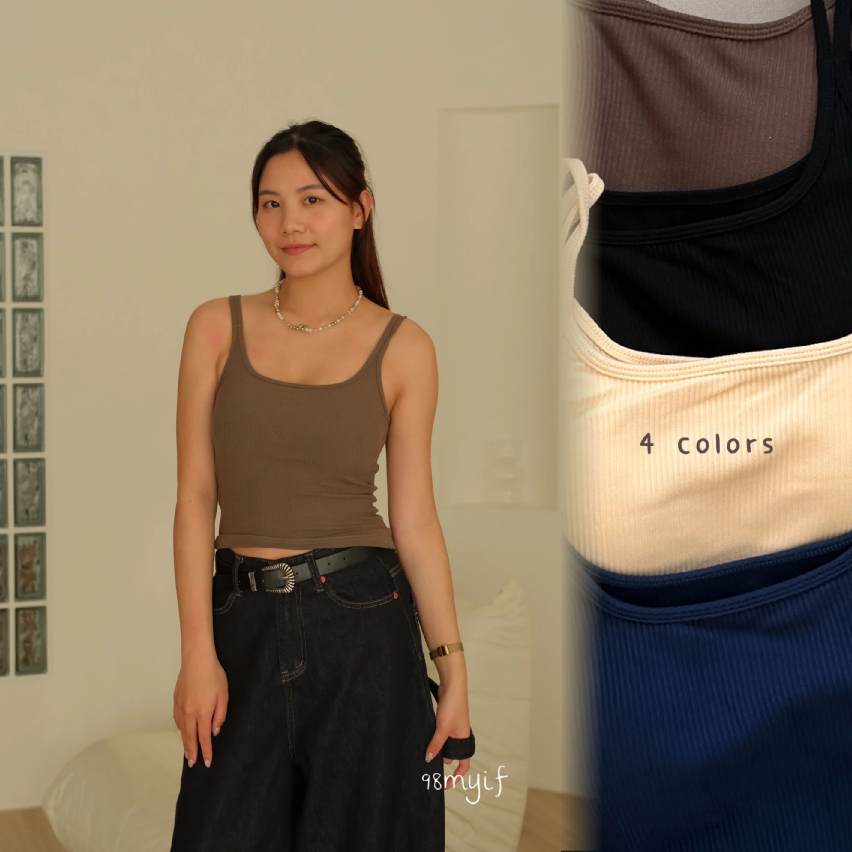 T502 平口螺紋雙肩帶 Bra Top