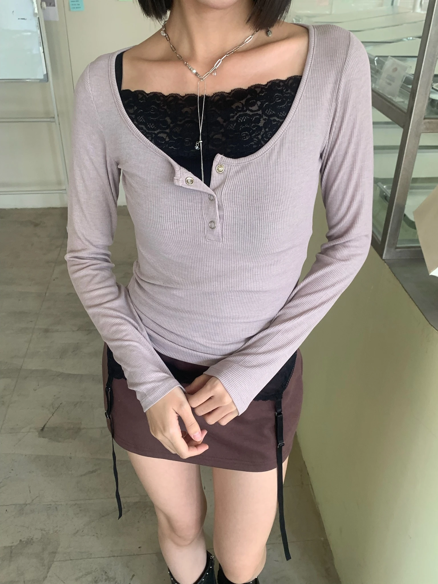LYLO KR選品｜S01 LUNE FIT 修身排扣上衣＿粉