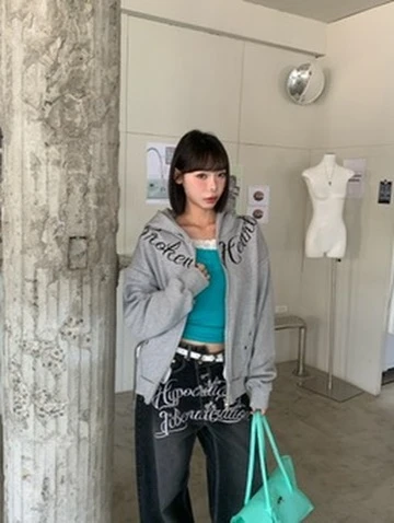 LYLO KR選品｜S09 CURSIVE JACKET 草寫字母外套_灰