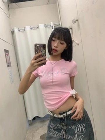 🇰🇷KS1 16 ANGEL Letter Tee 天使字母T_粉