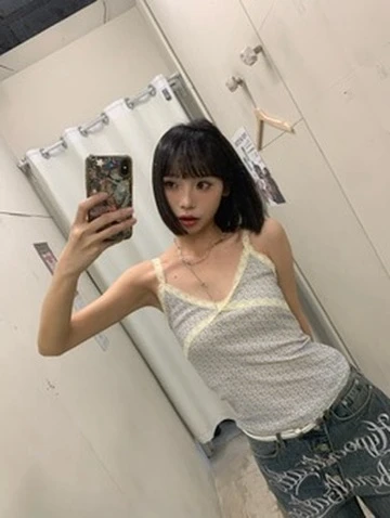 LYLO KR選品｜S21 Fleur Lace 法式碎花蕾絲背心_黃