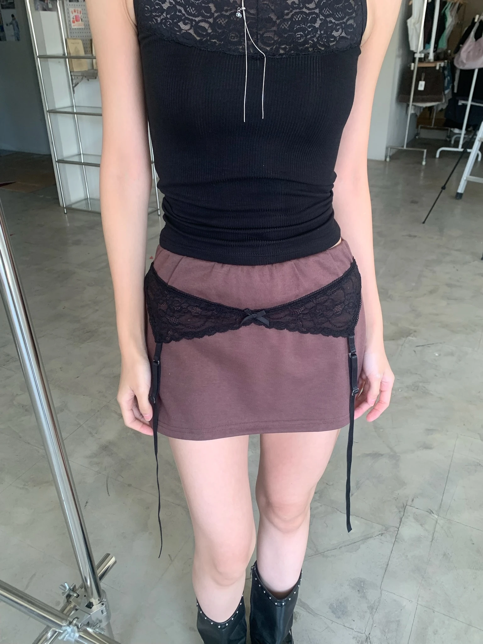 LYLO KR選品｜S24 Femme Mini 純慾系短裙_咖