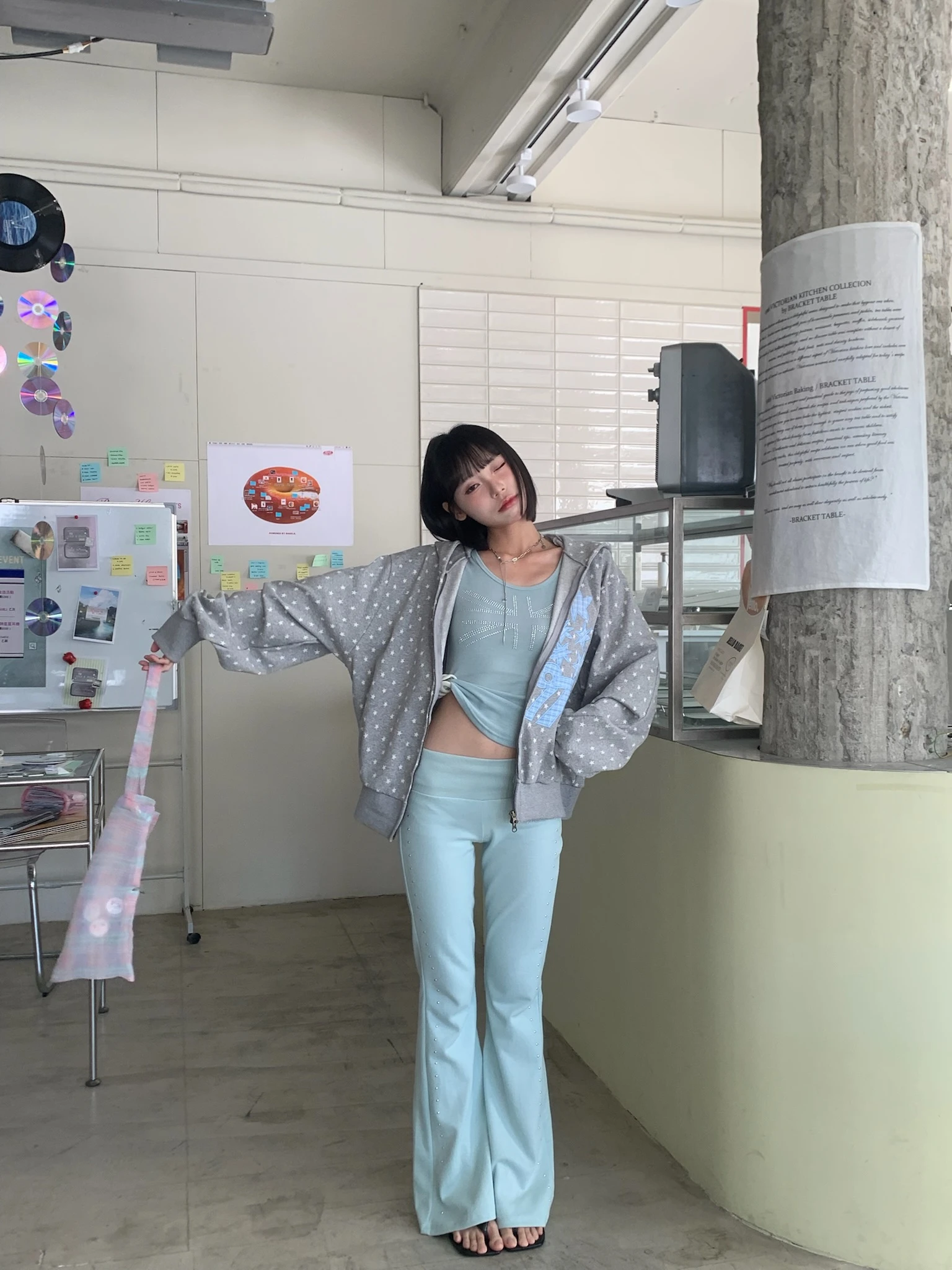 LYLO KR選品｜S25 Stud Street 鉚釘休閒棉褲_薄荷