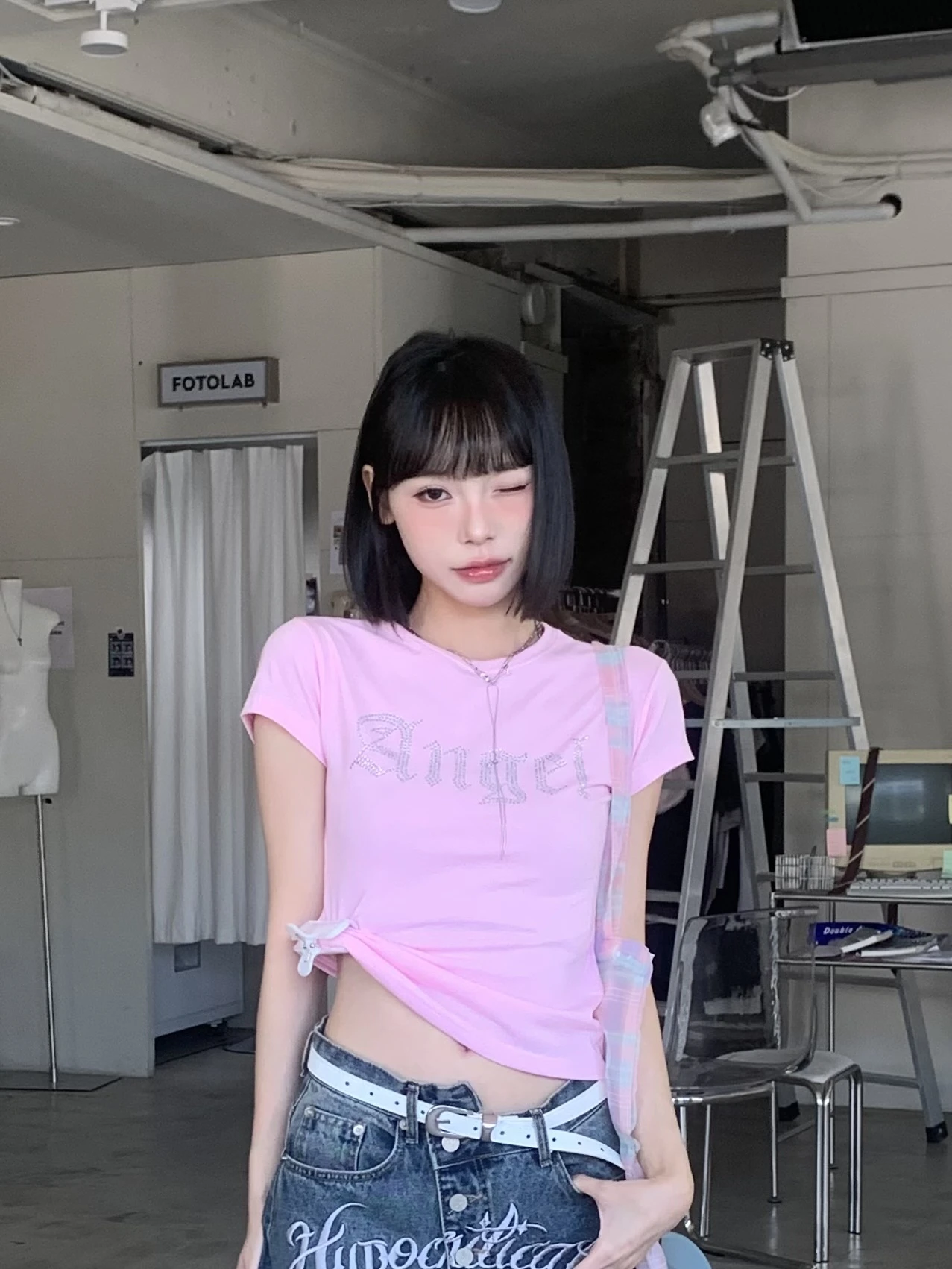 LYLO KR選品｜S16 ANGEL Letter Tee 天使字母T_粉