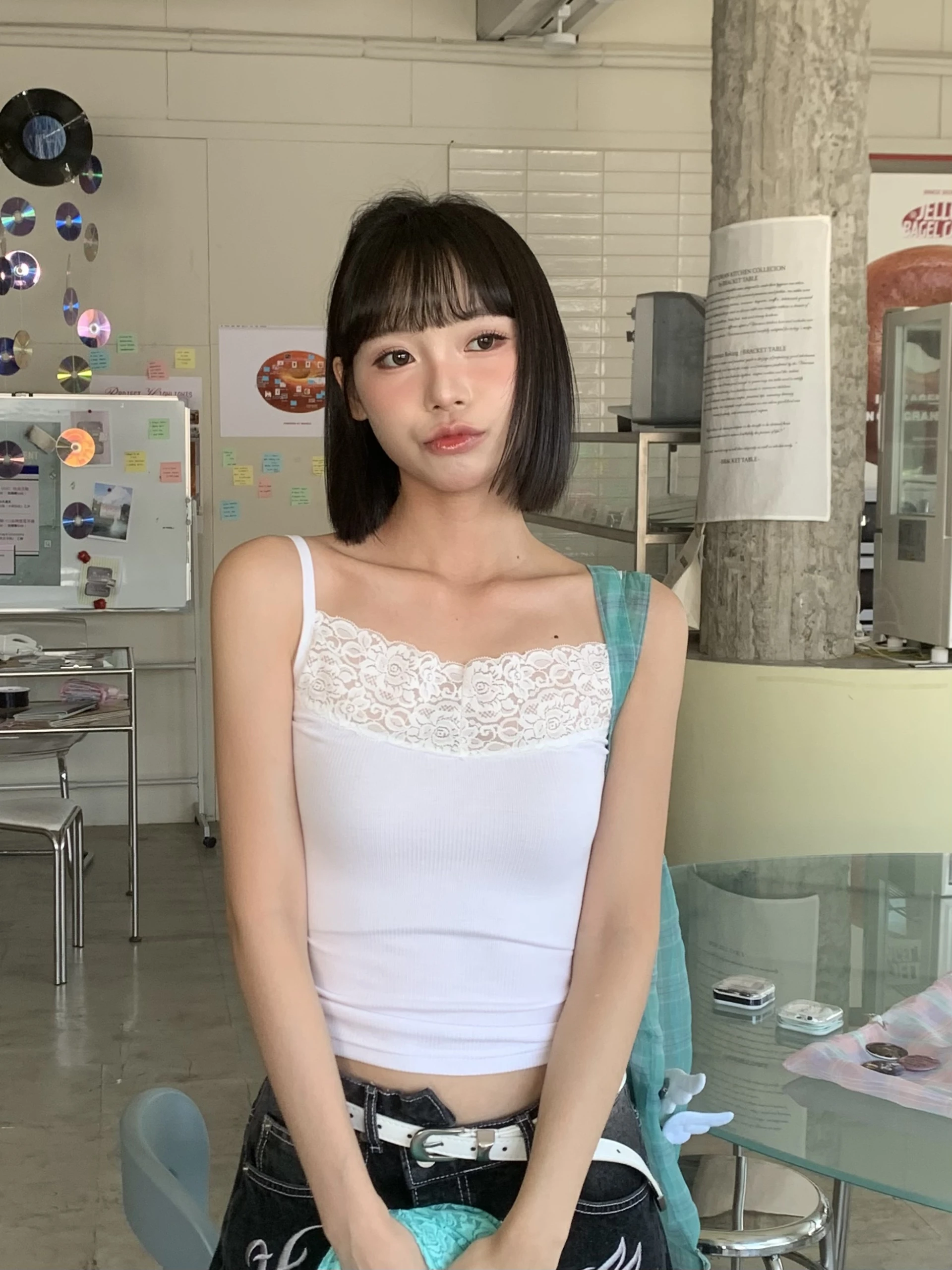 LYLO KR選品｜S18  Lace Mood 蕾絲細肩帶上衣_白