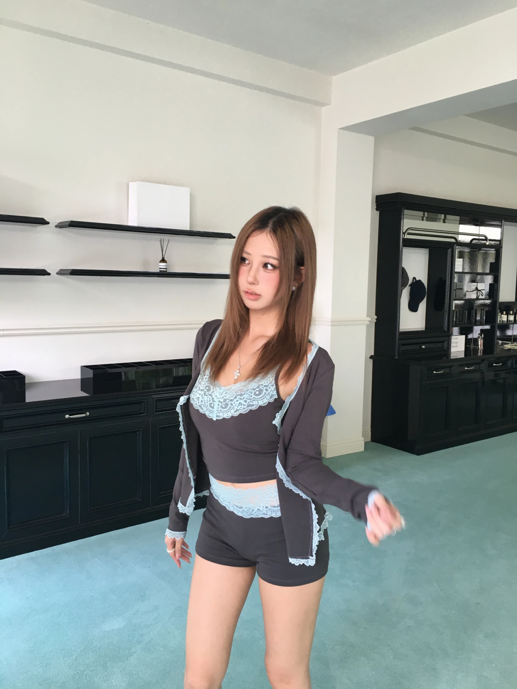 Lace Mood Set 罩衫_薄荷