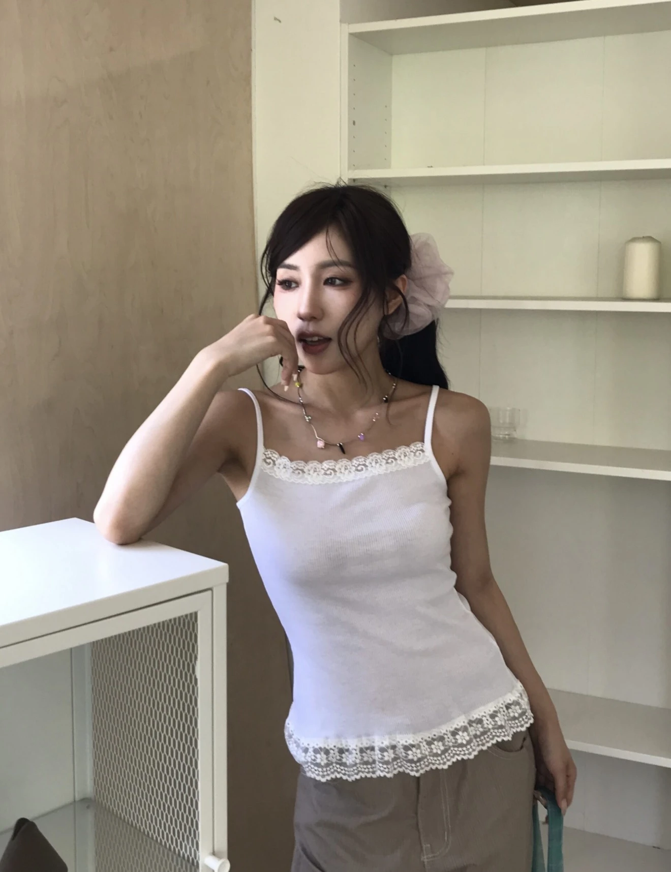 🇰🇷KJ1 707 多用蕾絲氣質細肩帶上衣