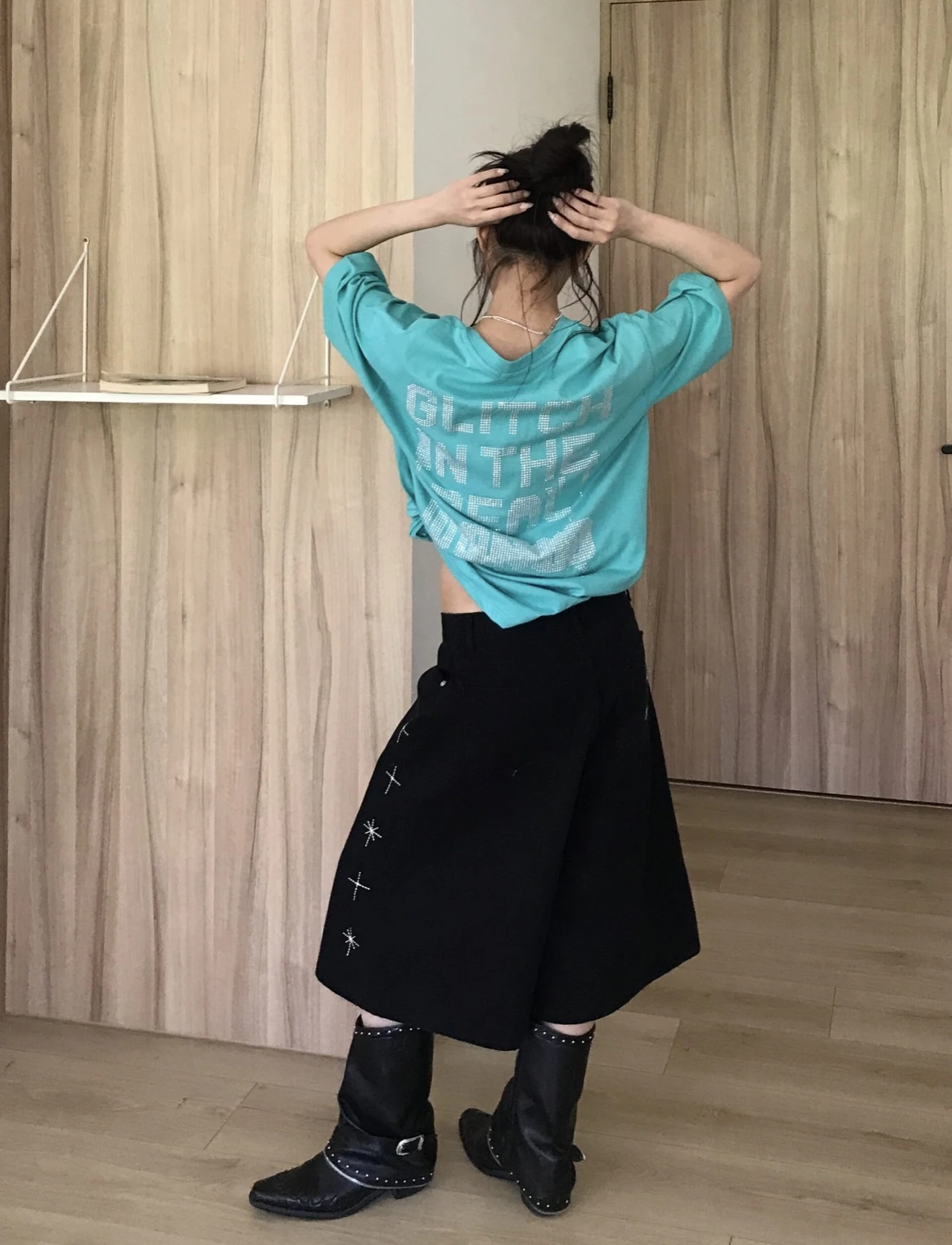 🇰🇷KJ1 733 放射刺繡牛仔褲