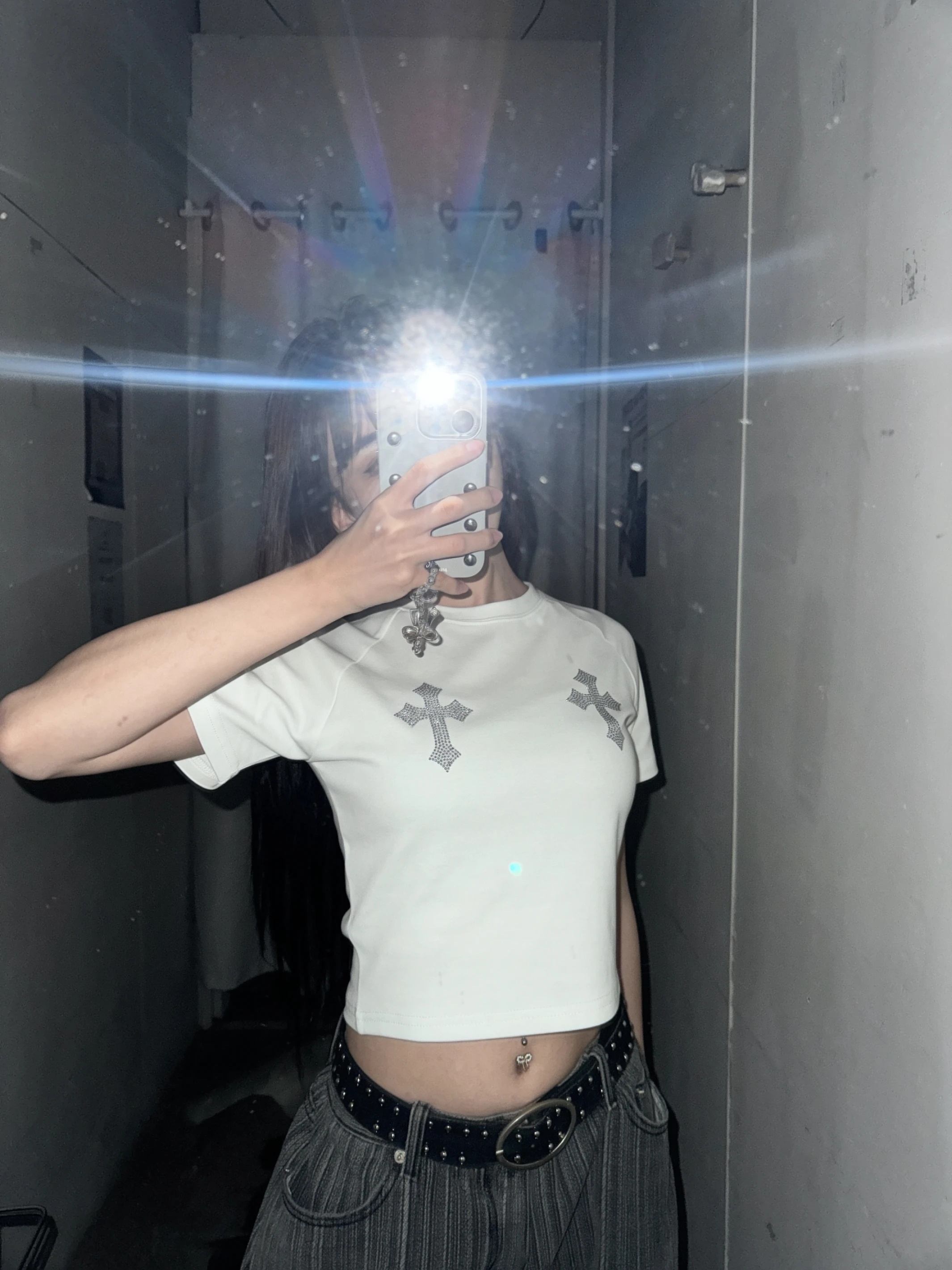 LYLO MADE ♡ 爆閃水鑽短 tee_白