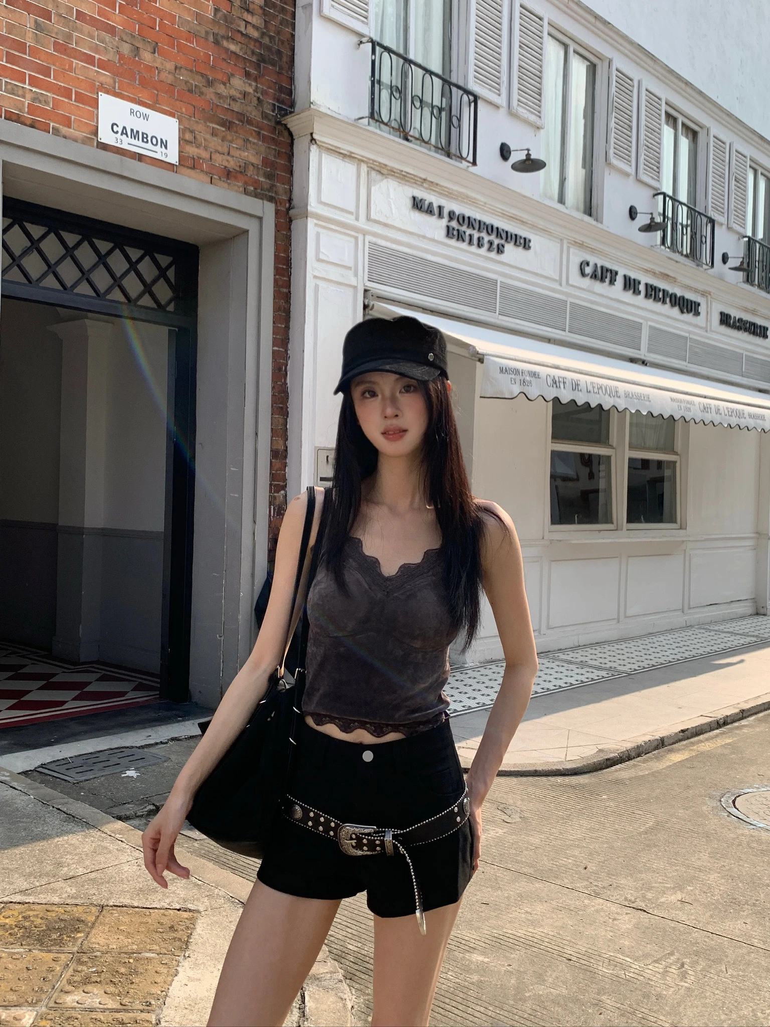 CO4 01 韓系復古麂皮蕾絲 BRA TOP_灰