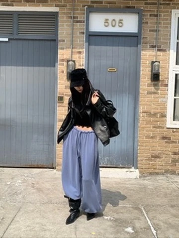 CO4 14  Cozy Fleece Pants 慵懶羊絨棉褲＿藍