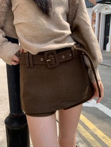 CO4 19 Classic Tweed Mini 質感毛呢短裙＿咖