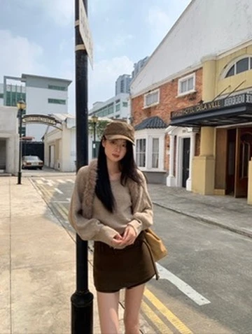 CO4 19 Classic Tweed Mini 質感毛呢短裙＿咖