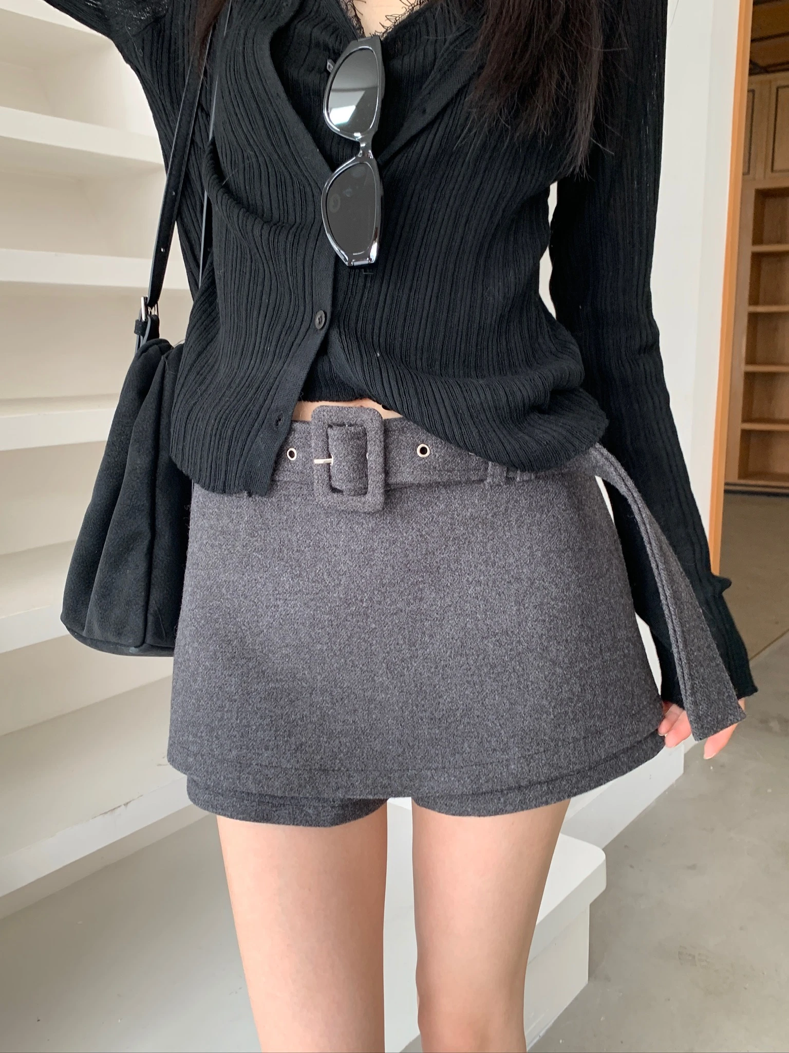 CO4 19 Classic Tweed Mini 質感毛呢短裙＿灰