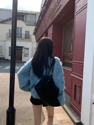 CO4 13 Teddy Fleece 韓系泰迪毛毛衣＿藍