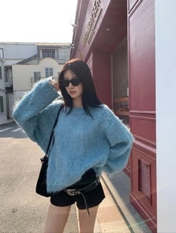 CO4 13 Teddy Fleece 韓系泰迪毛毛衣＿藍