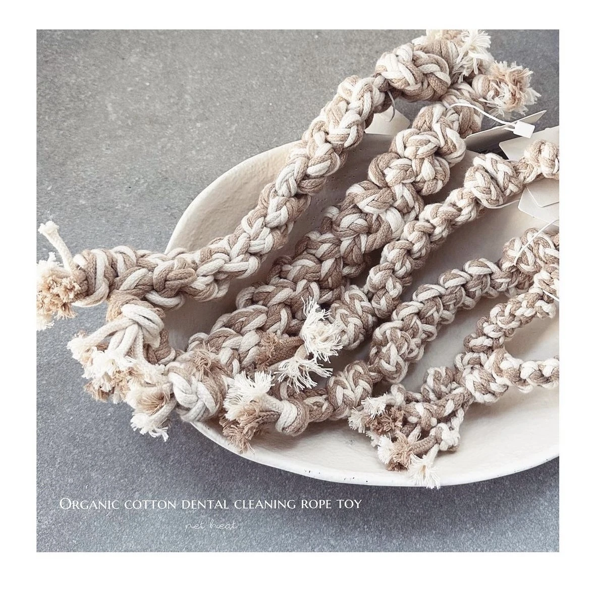 Organic cotton dental cleaning rope toy        ｜有機棉潔牙繩玩具