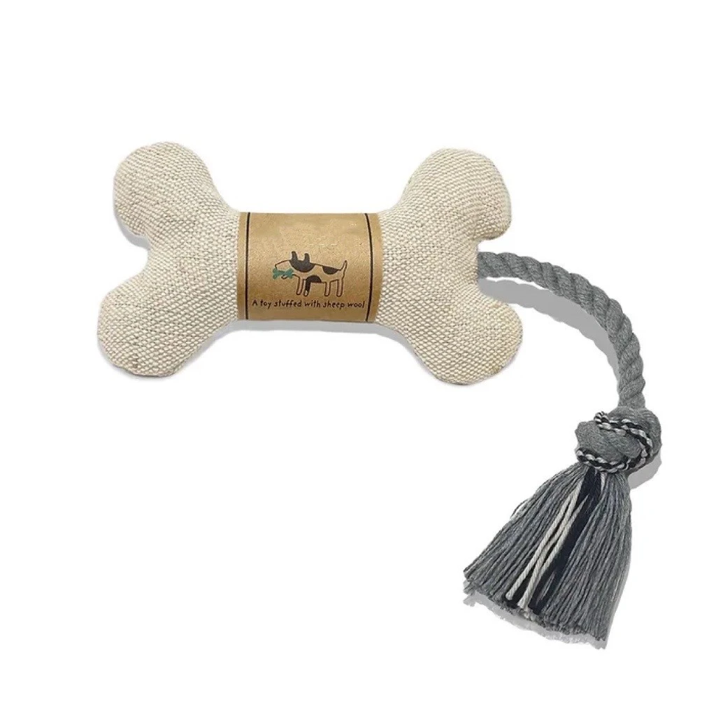 Bone shaped dental cleaning rope toy ｜骨頭造型潔牙繩玩具 黑白色