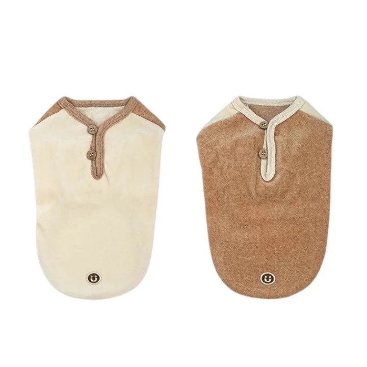Henley collar short-sleeved velvet top| 有機棉亨利領絲絨上衣