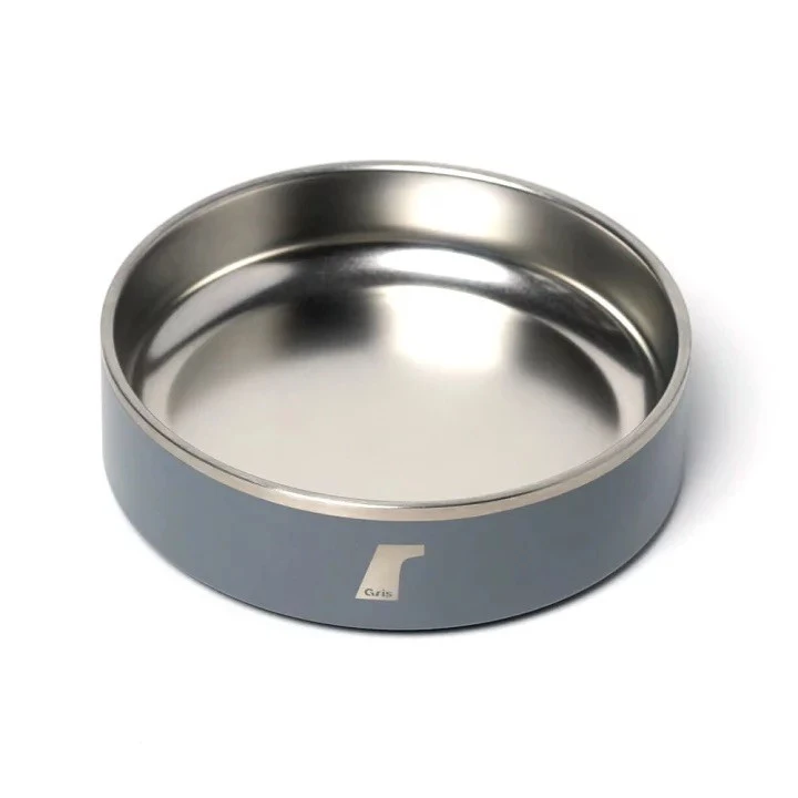 GRIS DW BOWL GREY   |  灰色雙層不銹鋼寵物碗