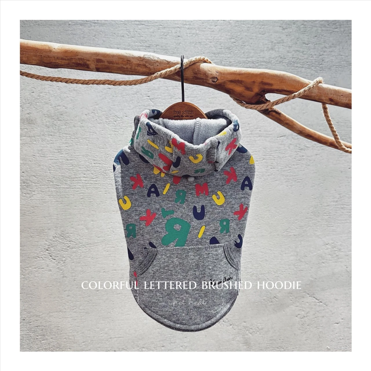 colorful lettered brushed hoodie ｜彩色字母刷毛連帽衫