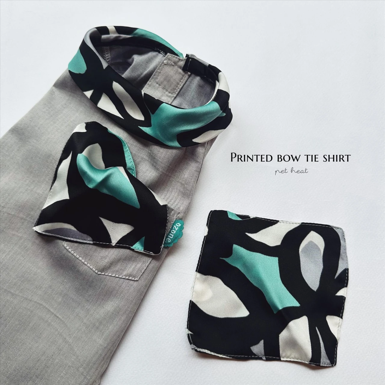 Printed Bow Tie Shirt  ｜印花領結薄料襯衫