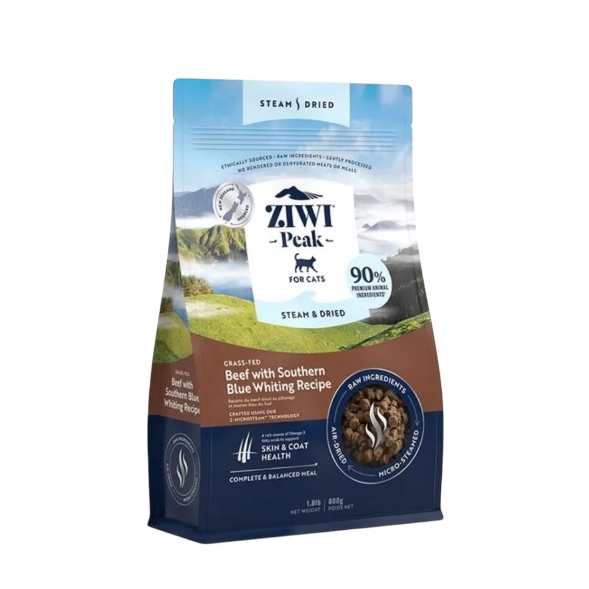 ziwi巔峰微蒸乾式熟成鮮肉貓糧-牛肉鱈魚