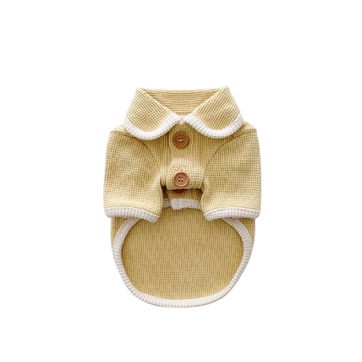 Waffle Cardigan Top ｜華夫格紋開襟上衣 黃