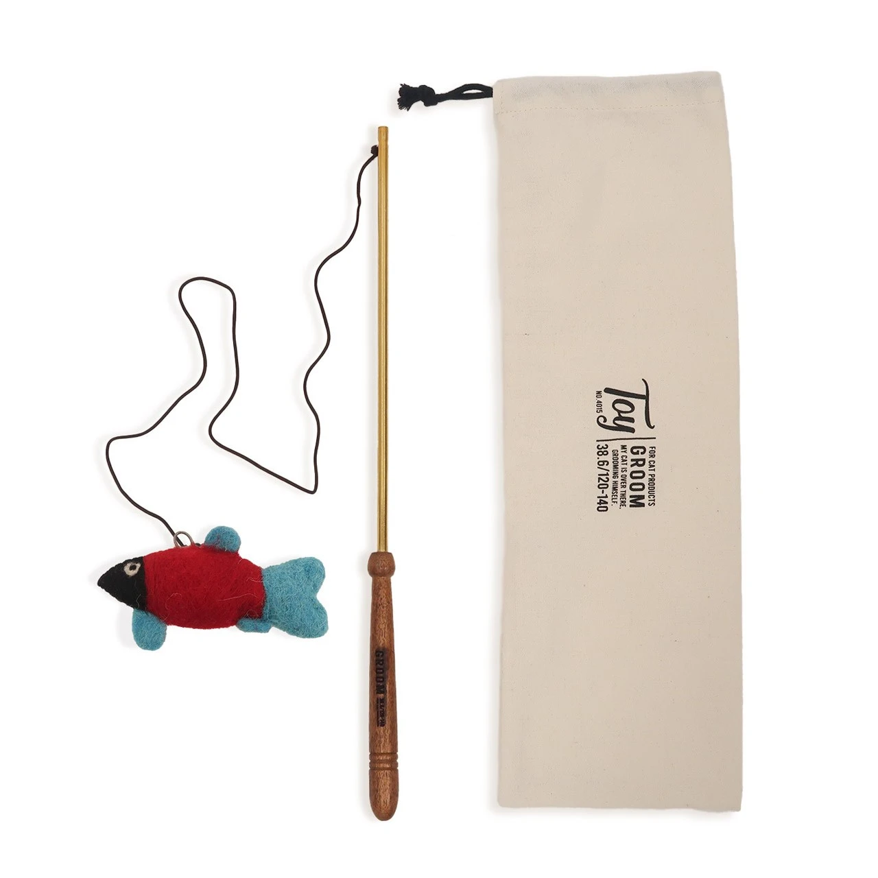 高質感羊毛氈逗貓棒 魚