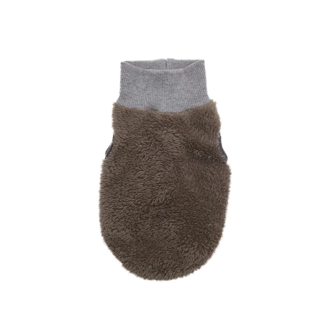 free stitch Boa Fleece Tank Top | 高領柔絨刷毛背心 深卡其