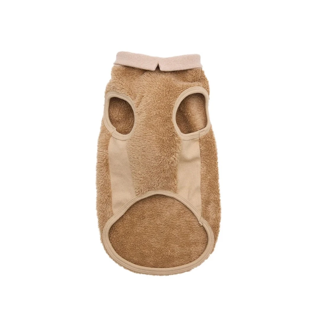 free stitch Boa Fleece Tank Top | 高領柔絨刷毛背心 駝色