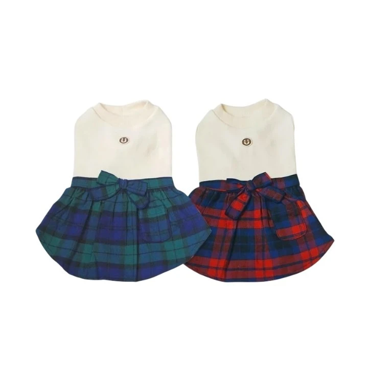 Organic cotton plaid dress ｜有機棉格紋連身裙