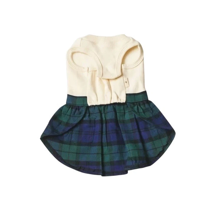 Organic cotton plaid dress ｜有機棉格紋連身裙