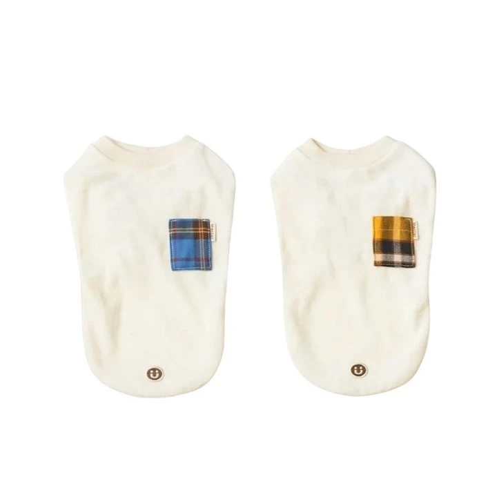Organic cotton plaid pocket top ｜有機棉格紋口袋上衣