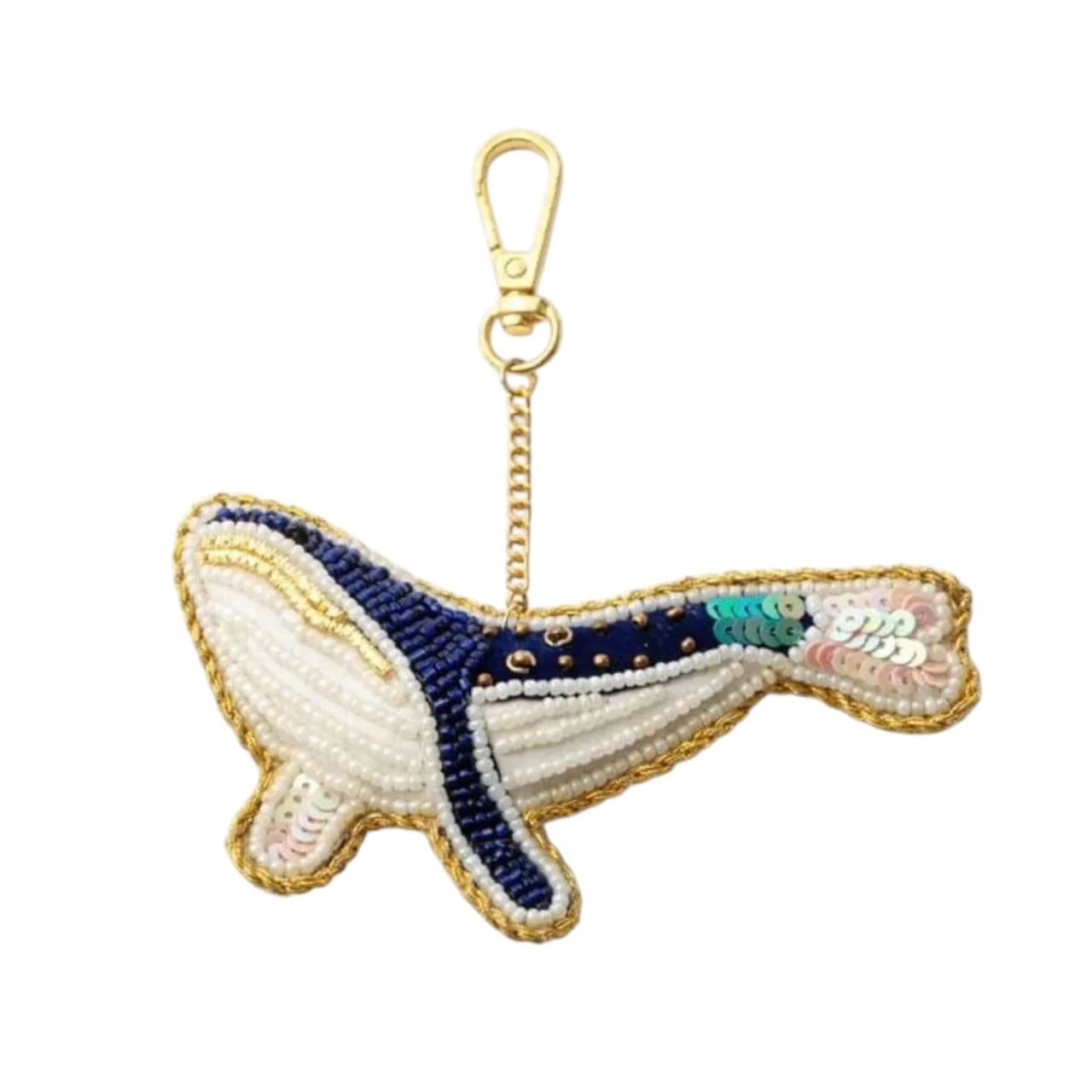 印度手工刺繡動物吊飾｜鯨魚