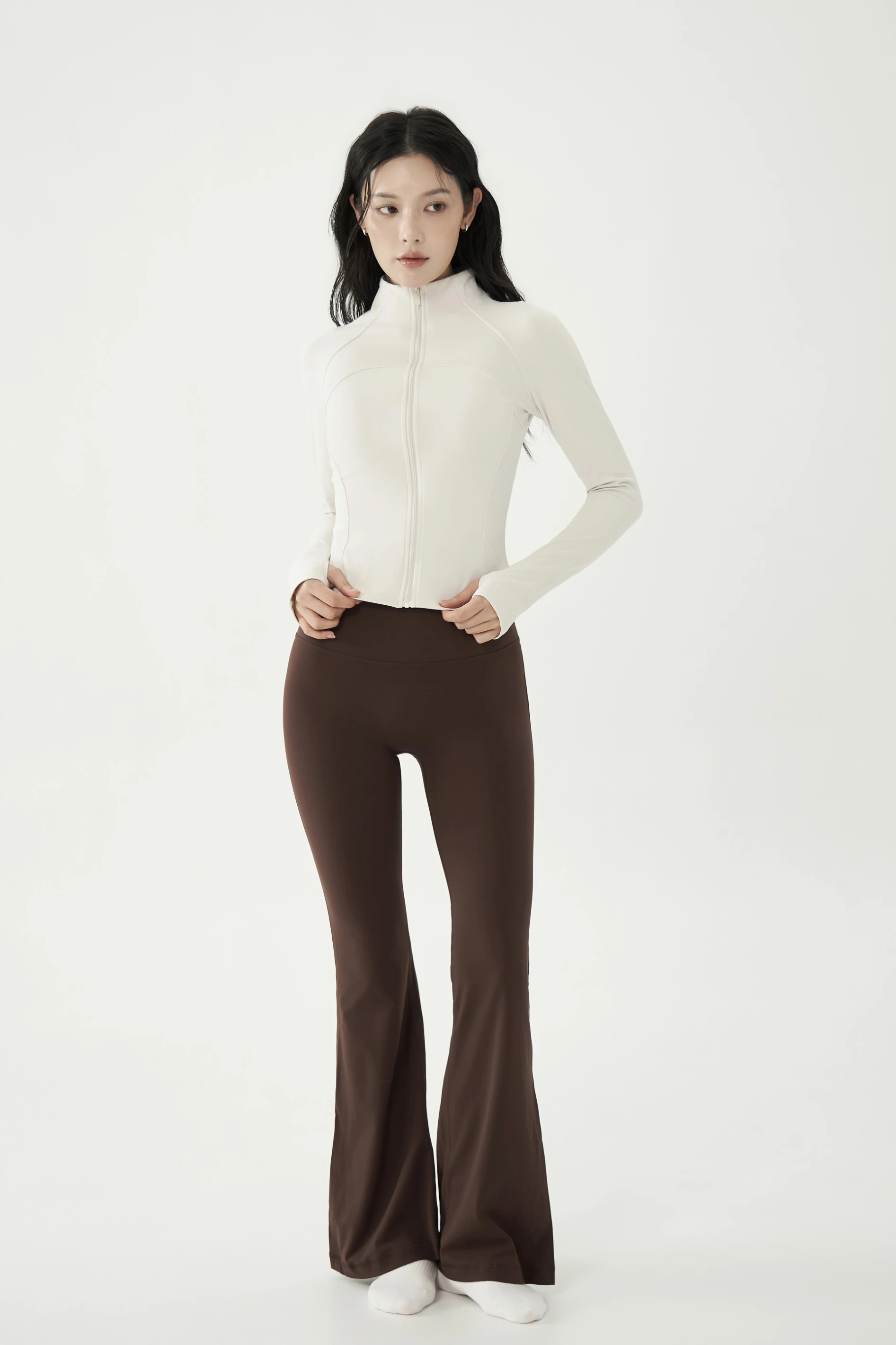 SLEEK | 小蠻腰立領修身薄絨運動外套