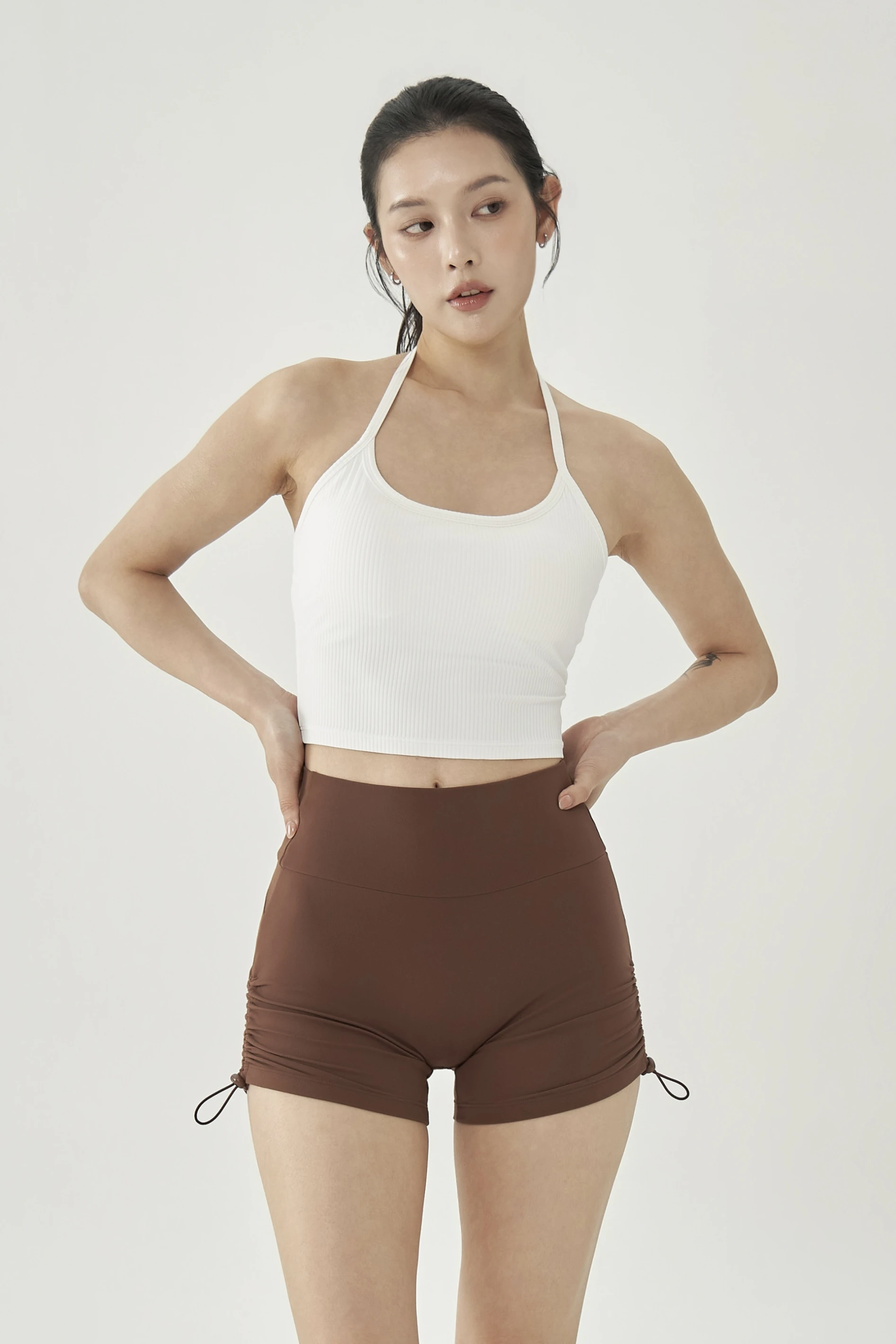 HOLD | 螺紋包覆裸背Halter Top