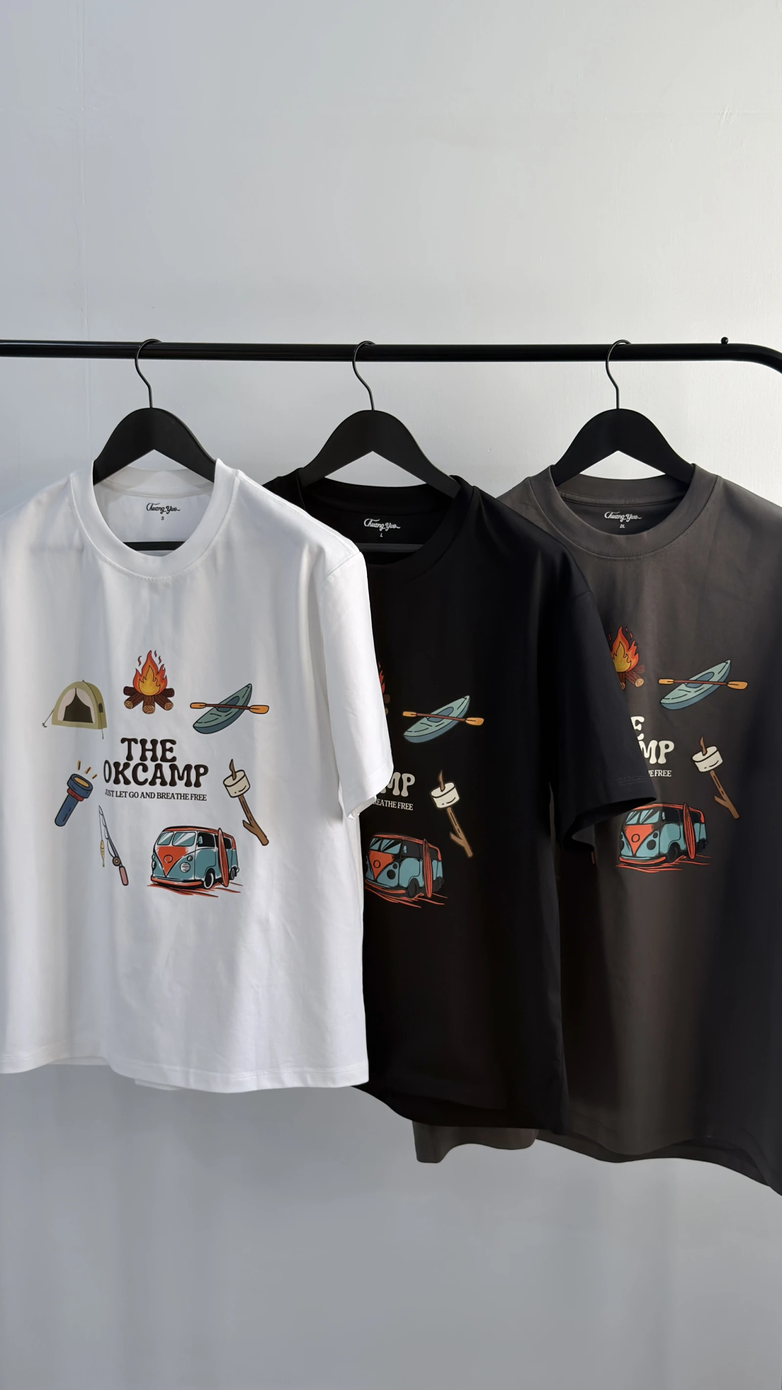 【Kai´wa】WILD Adventure ｜ 日落山脈復古印花 Oversize 落肩短 T