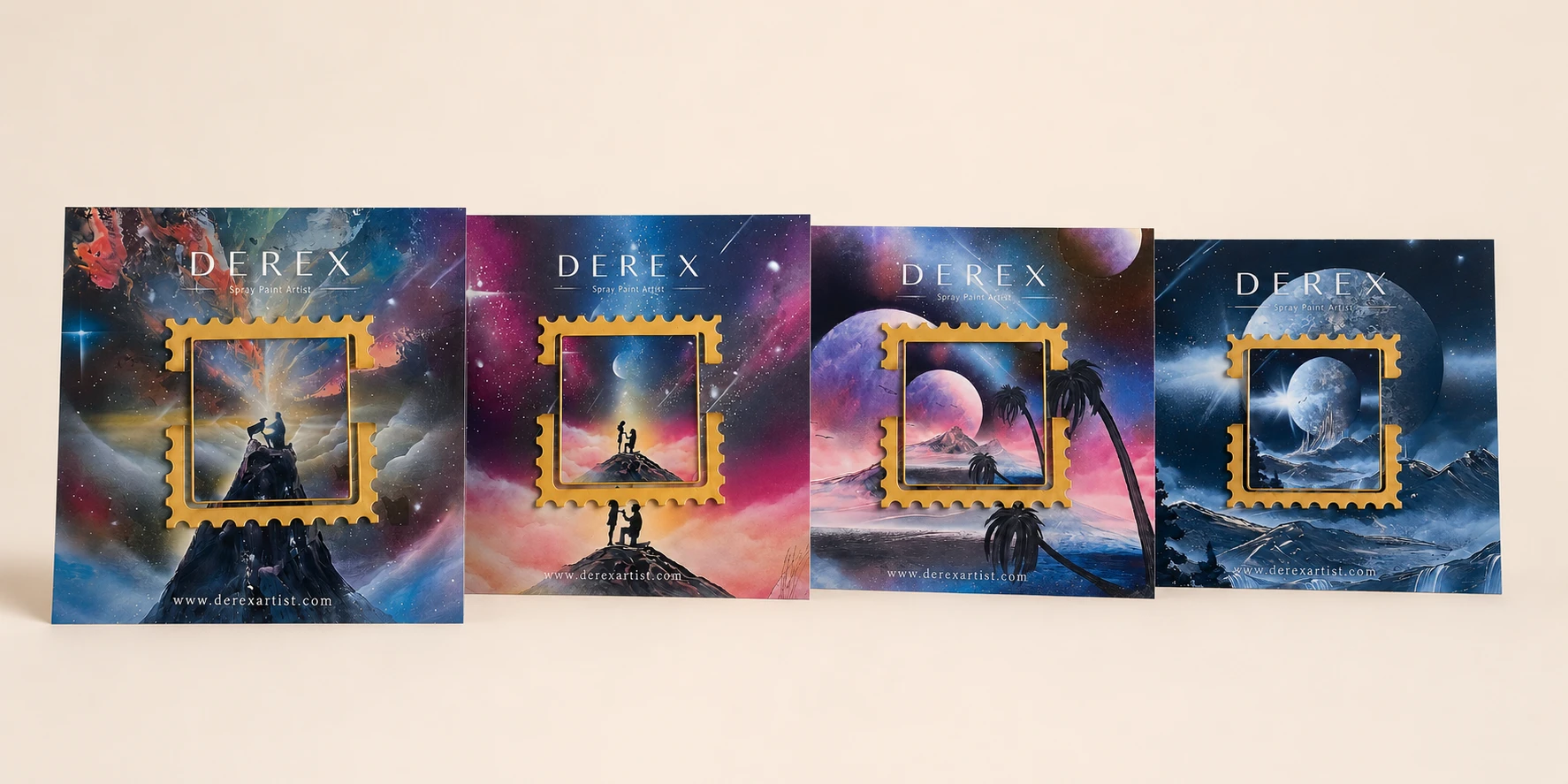 Derex經典噴畫藝術作品集藝術金屬書籤系列5款商品排列圖
