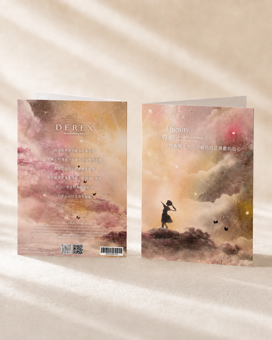 國際當代藝術家Derex原創藝術品《尊嚴Dignity》女性自我價值與內在力量噴畫藝術周邊藝術祝福卡片