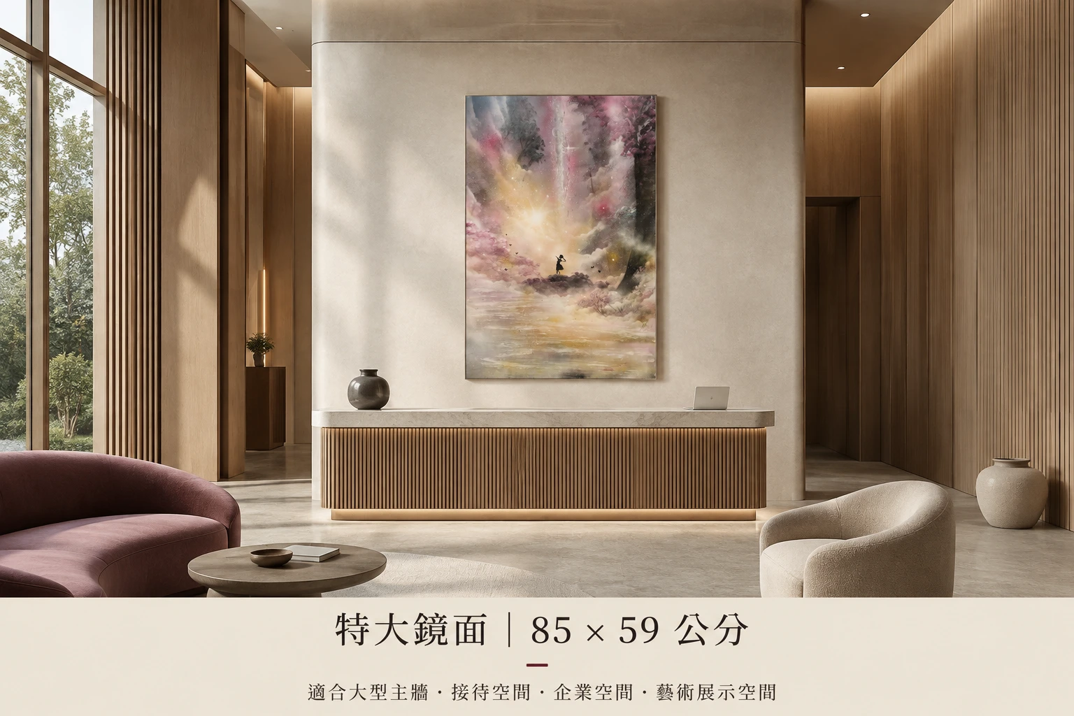 國際當代藝術家Derex原創藝術品《尊嚴Dignity》女性自我價值與內在力量的鏡面噴畫藝術特大鏡面居家擺飾示意圖