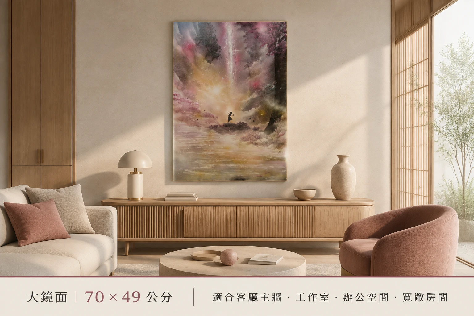 國際當代藝術家Derex原創藝術品《尊嚴Dignity》女性自我價值與內在力量的鏡面噴畫藝術大鏡面居家擺飾示意圖