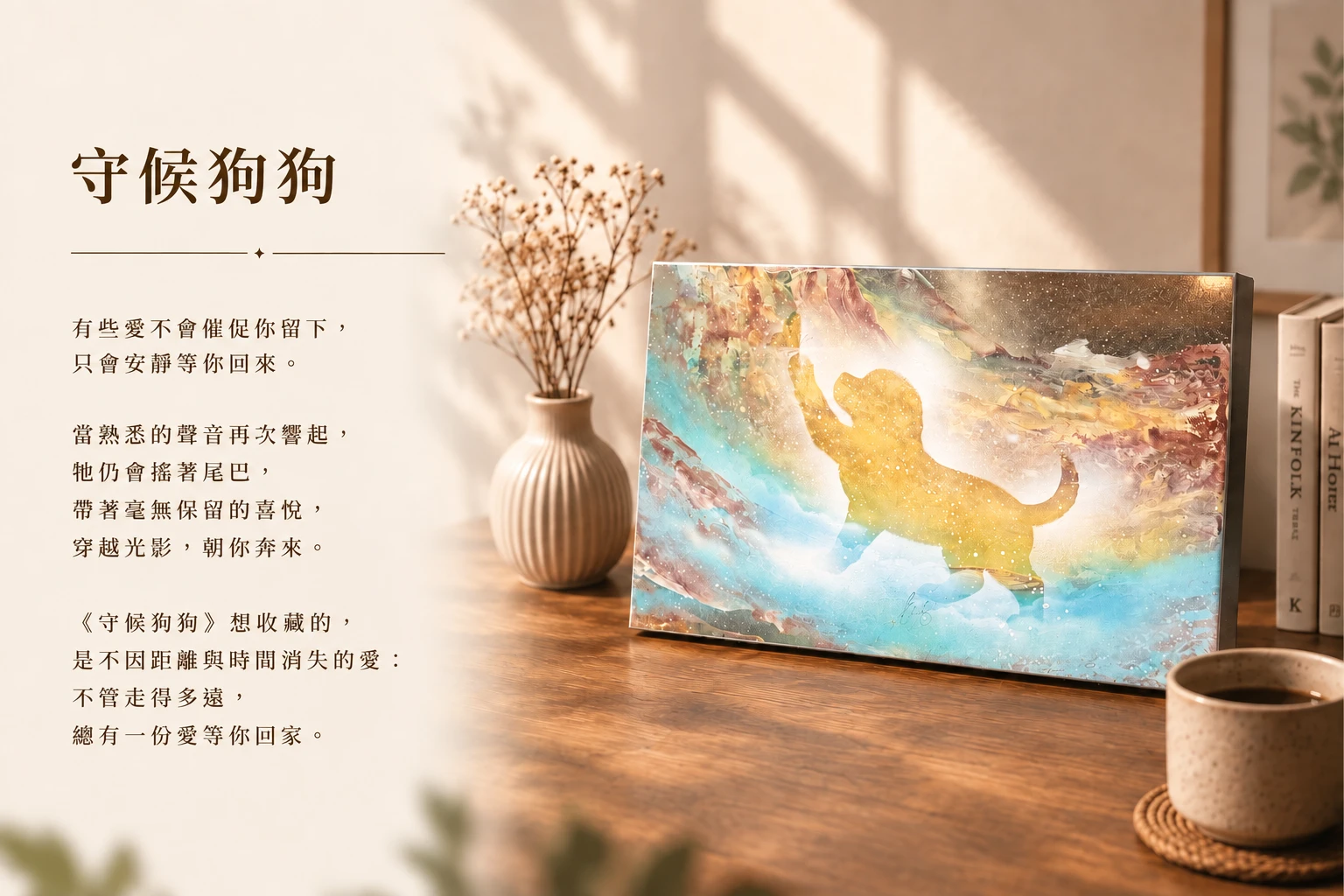 國際當代藝術家Derex戴永恩親手創作《守候狗狗》噴畫藝術禮盒創作理念介紹